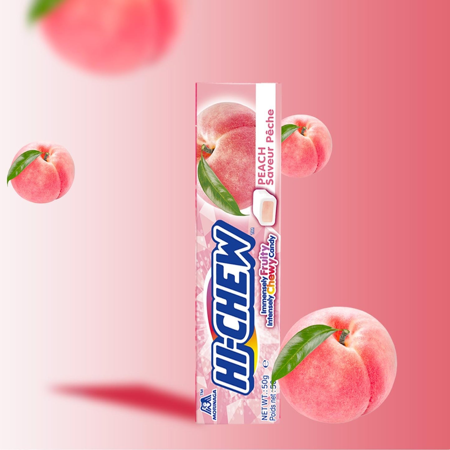 HI-CHEW Peach-Flavored Chewy Candy 15 Packs X 50 g