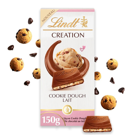 Tablette de chocolat Cookie Dough lait LINDT CREATION La tablette de 150g