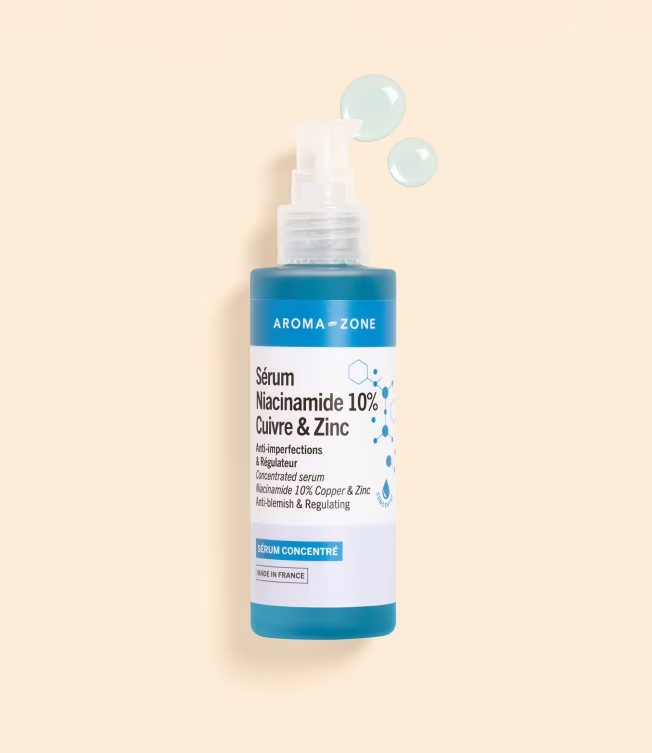 AROMA-ZONE SÉRUM CONCENTRÉ NIACINAMIDE 10% CUIVRE & ZINC 100ML FLACON EN VERRE