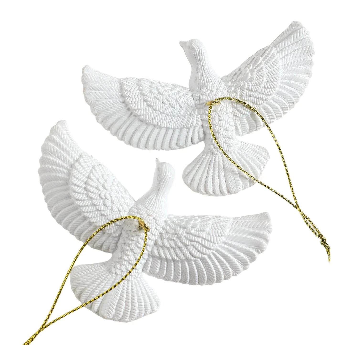 Christmas Decorations Resin Style Friendship Doves - Christmas Tree Ornament Set