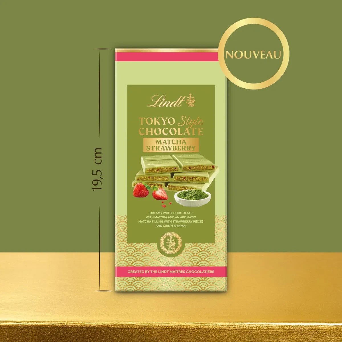Lindt Dubaï Style tablette de chocolat 150 g | matcha fraise | Dubai | nouveau