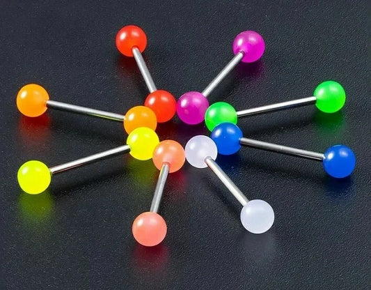 Lot De 10 Piercings Langue Phosphorescent - coloré -