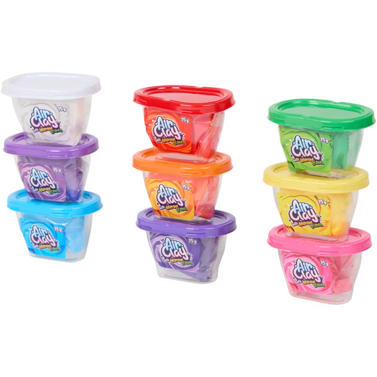 Pâte à Modeler Air Clay Parfumée 9 Pots Couleurs Extensible Enfant Cadeau Neuf