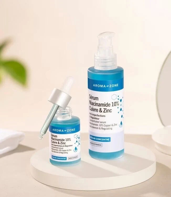 AROMA-ZONE SÉRUM CONCENTRÉ NIACINAMIDE 10% CUIVRE & ZINC 100ML FLACON EN VERRE