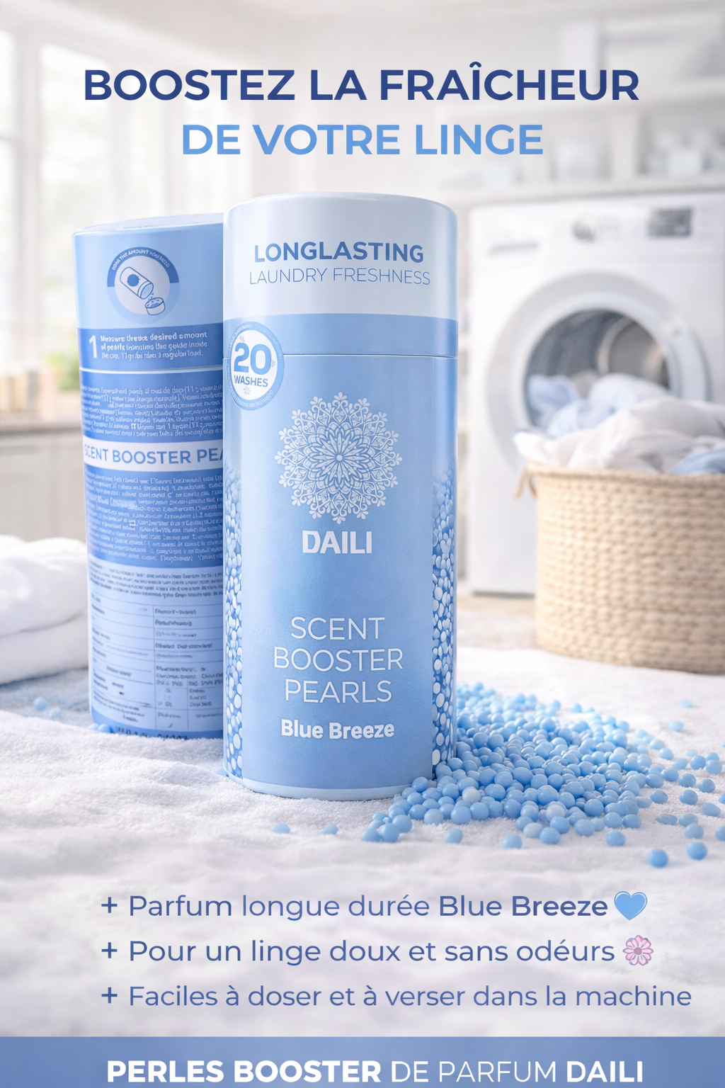 Daili Parfum De Linge En Perles 20 lavages longue durée parfum blue breeze boost