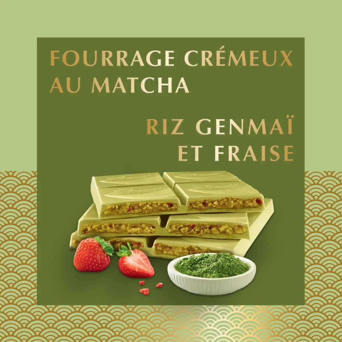 Lindt Dubaï Style tablette de chocolat 150 g | matcha fraise | Dubai | nouveau