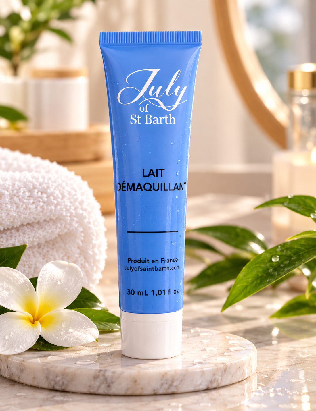 July of St Barth Lait Démaquillant Aloe Vera Eau de Rose 30 ml Made in France