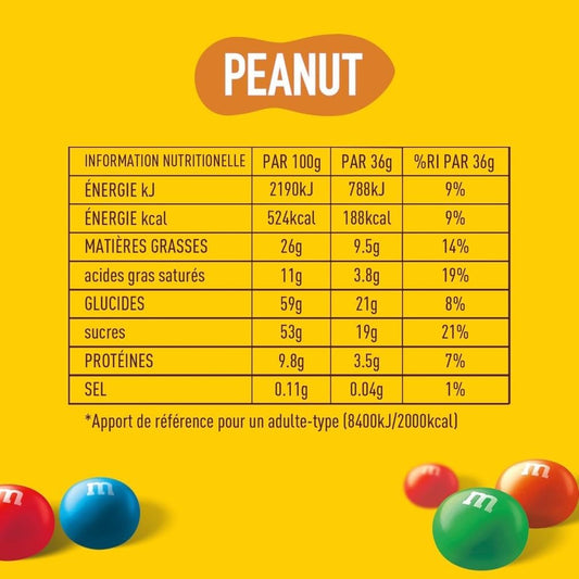 M&M'S PEANUT Milk chocolate and peanut candies 5 bags of 36g