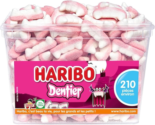 HARIBO - Dentier - Candy Without Artificial Colors - Halloween Treats - Box Of 210 Candies