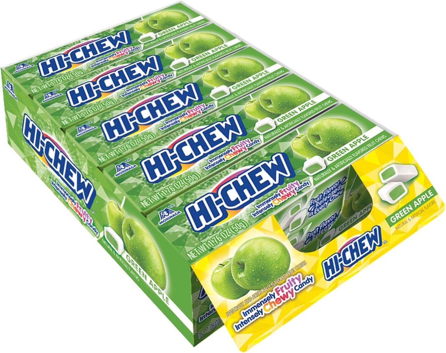 HI-CHEW Green Apple-Flavored Chewy Candy 15 Packs X 50 g