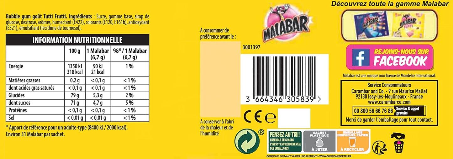 Malabar Fruta mixta Tutti Paquete 67g