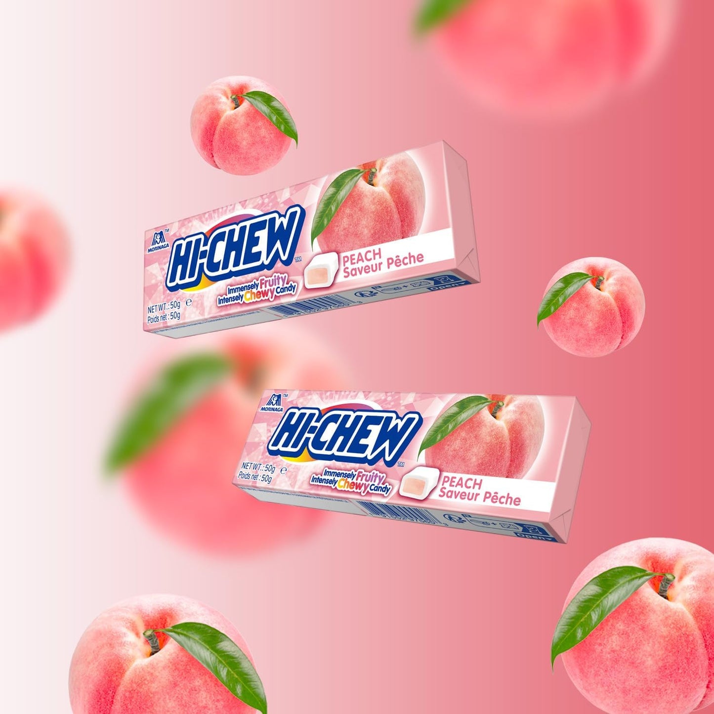 HI-CHEW Peach-Flavored Chewy Candy 15 Packs X 50 g