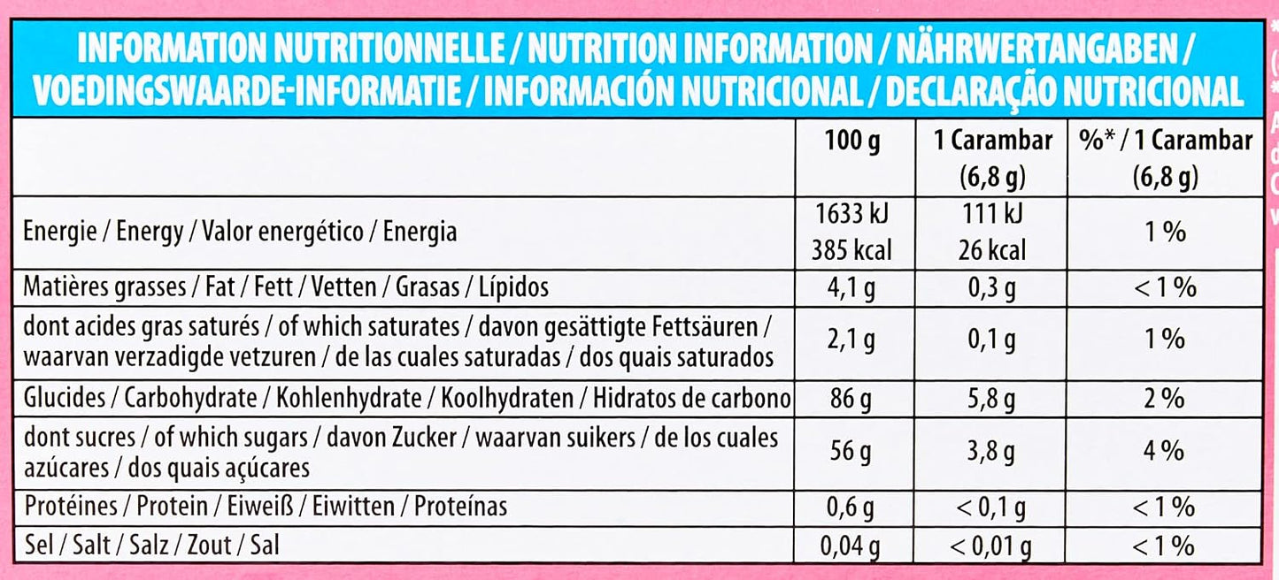 CARAMBAR Caramelos Carambar Barba de Chévere Caja 180 piezas, Rosa (Lote de 1)