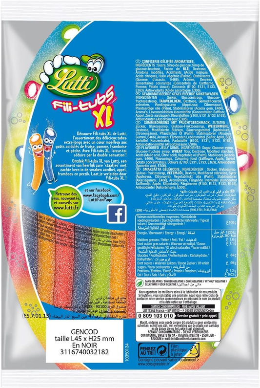 Lutti Assorted Fili-Tubs XL Candy 180 g Bag