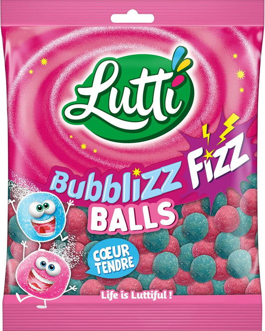 LUTTI Bubblizz Balls Caramelos Sabor Ácido 100g x15