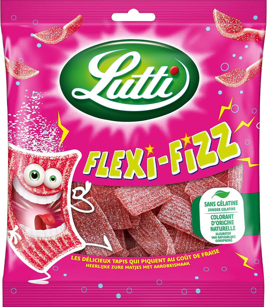 Lutti Strawberry Flexi-Fizz String Tubs, 225 g