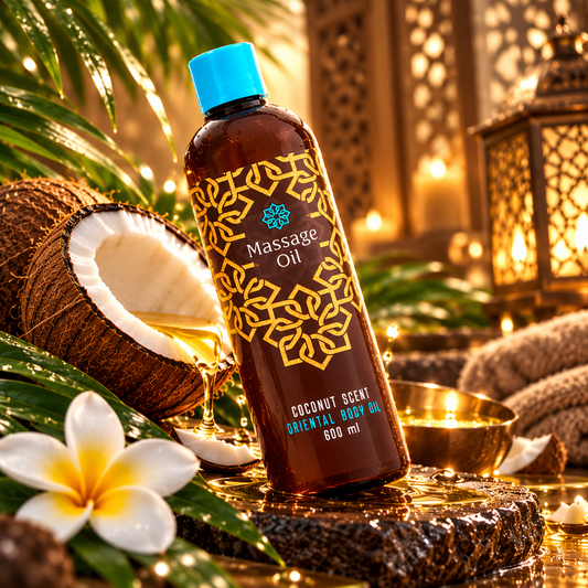 Aceite de masaje oriental para el cuerpo Relax Body Oil, aroma de coco, 600 ml