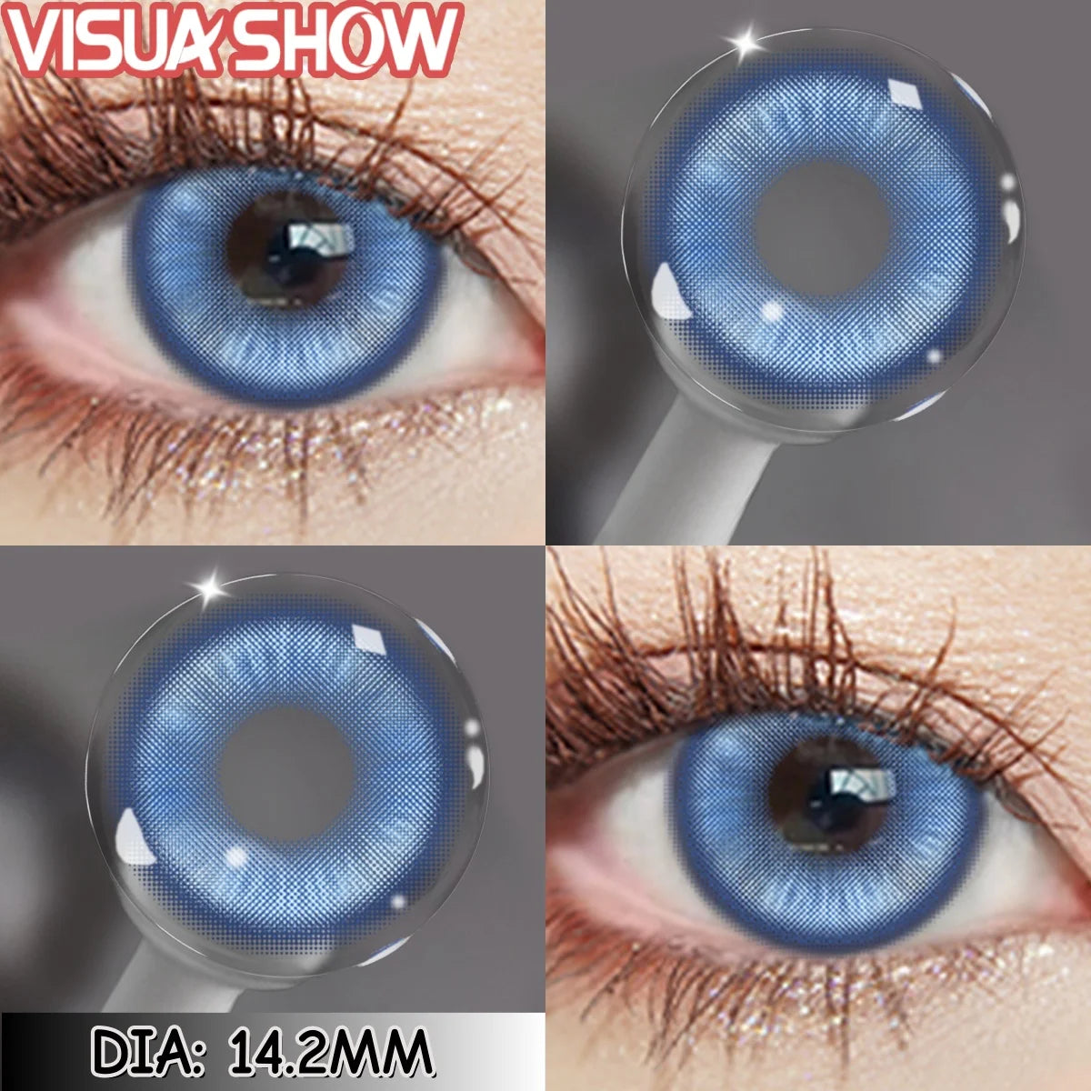 Visuashow Cosplay Colored Contact Lenses - Stardust Brown & Gray Cosmetic Lens 1Pair Yearly Disposable Eye Makeup Color Contacts