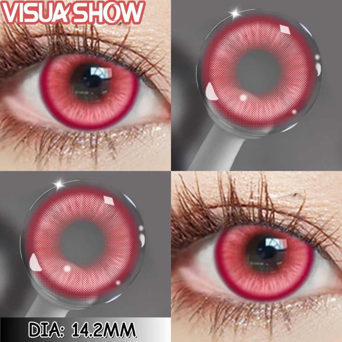 Visuashow Cosplay Colored Contact Lenses - Stardust Brown & Gray Cosmetic Lens 1Pair Yearly Disposable Eye Makeup Color Contacts