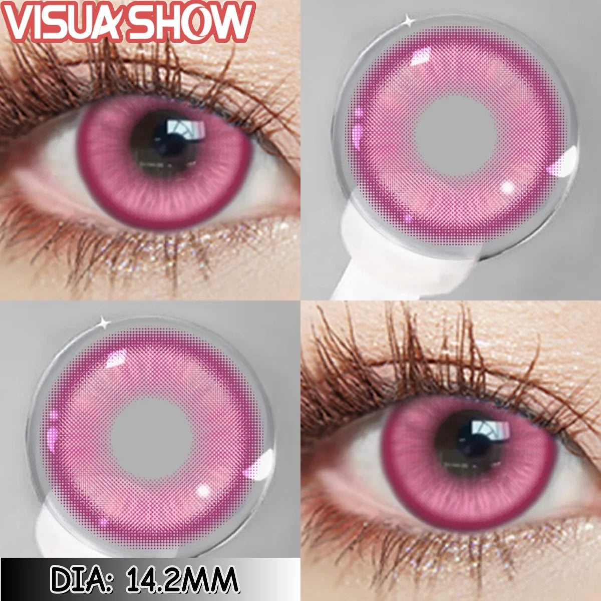 Visuashow Cosplay Colored Contact Lenses - Stardust Brown & Gray Cosmetic Lens 1Pair Yearly Disposable Eye Makeup Color Contacts