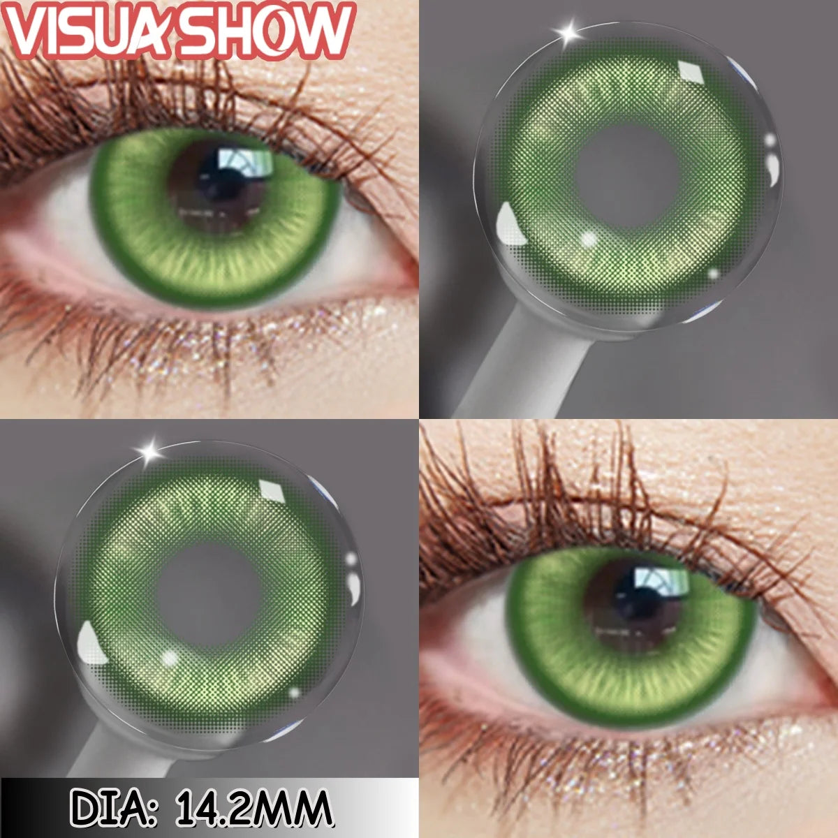 Visuashow Cosplay Colored Contact Lenses - Stardust Brown & Gray Cosmetic Lens 1Pair Yearly Disposable Eye Makeup Color Contacts