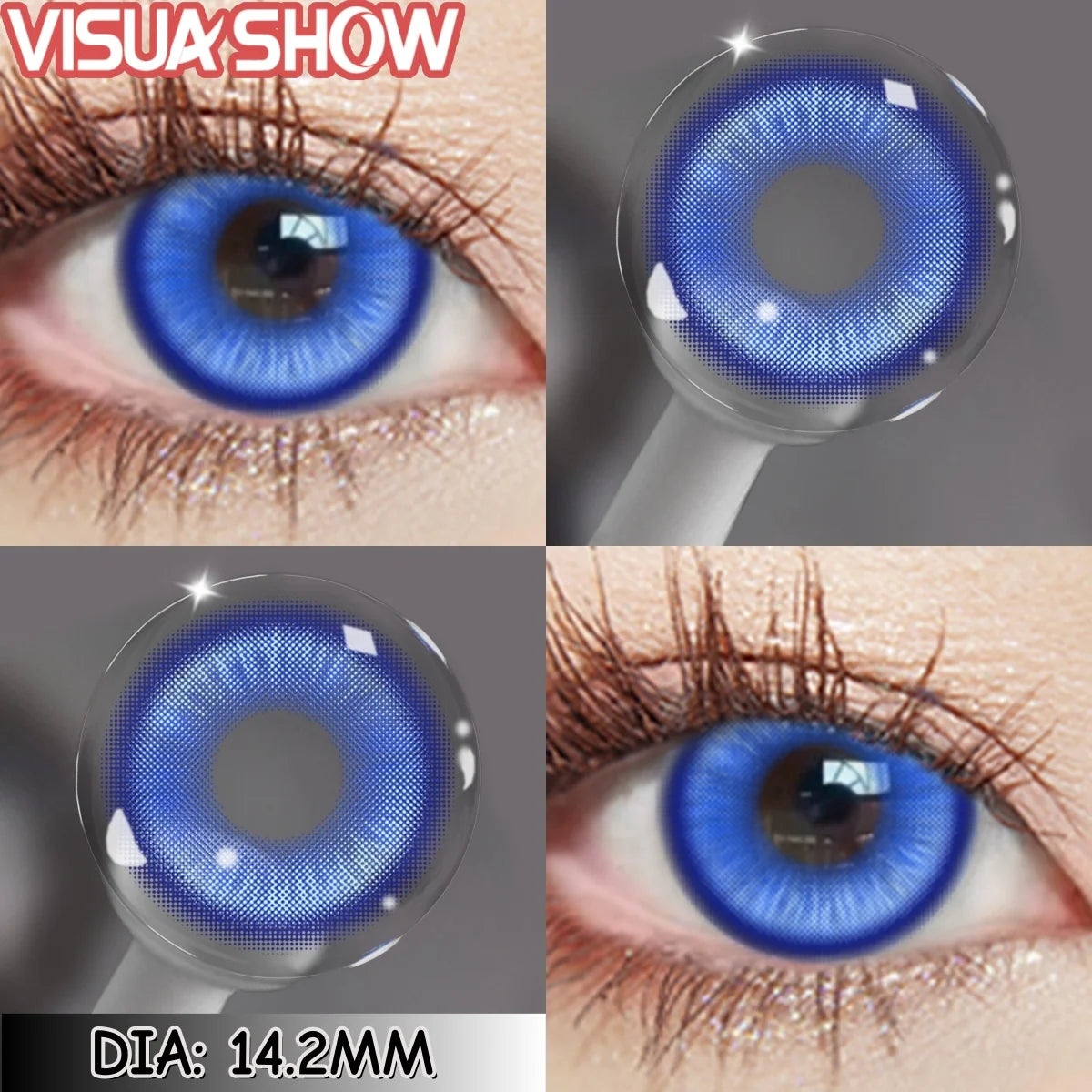 Visuashow Cosplay Colored Contact Lenses - Stardust Brown & Gray Cosmetic Lens 1Pair Yearly Disposable Eye Makeup Color Contacts