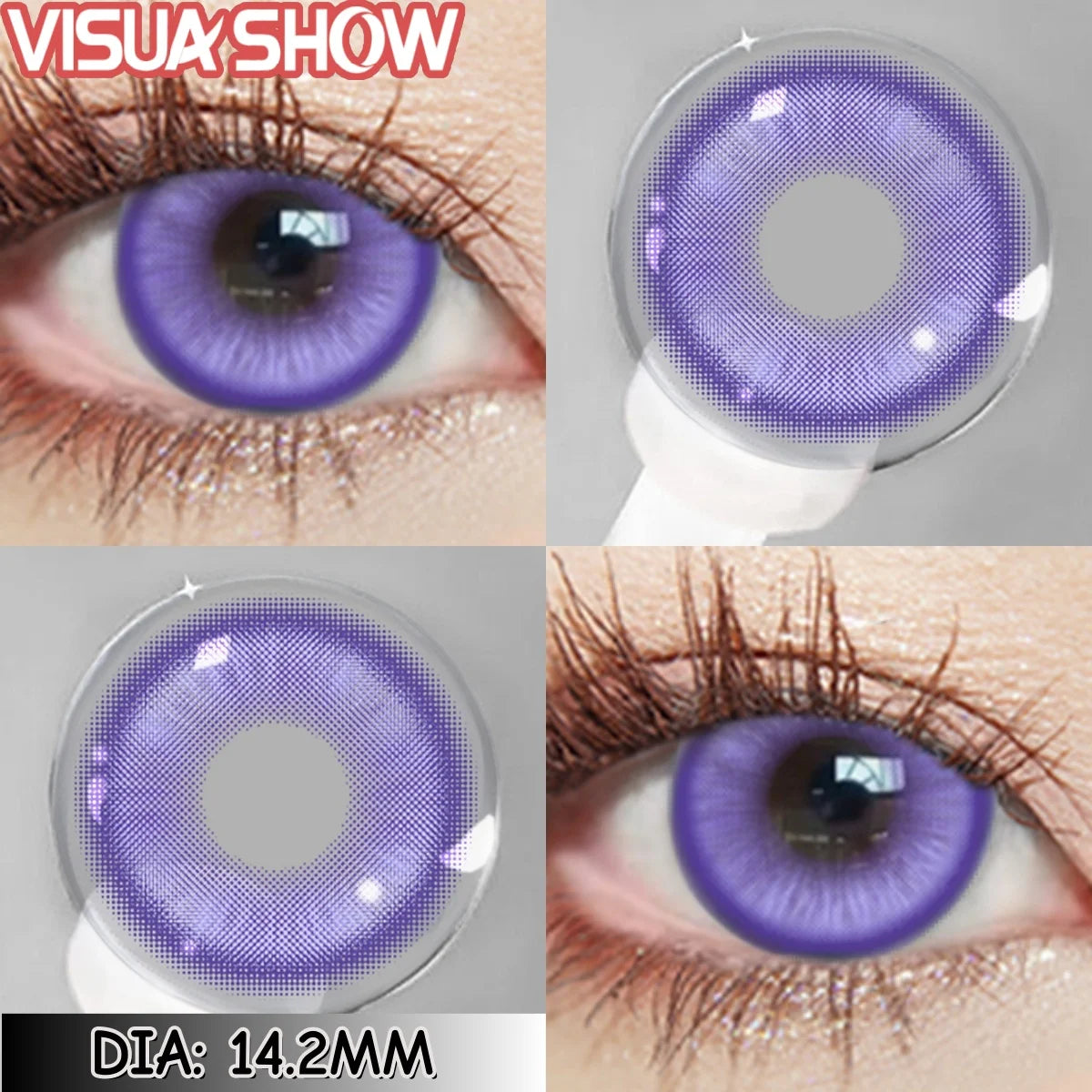 Visuashow Cosplay Colored Contact Lenses - Stardust Brown & Gray Cosmetic Lens 1Pair Yearly Disposable Eye Makeup Color Contacts