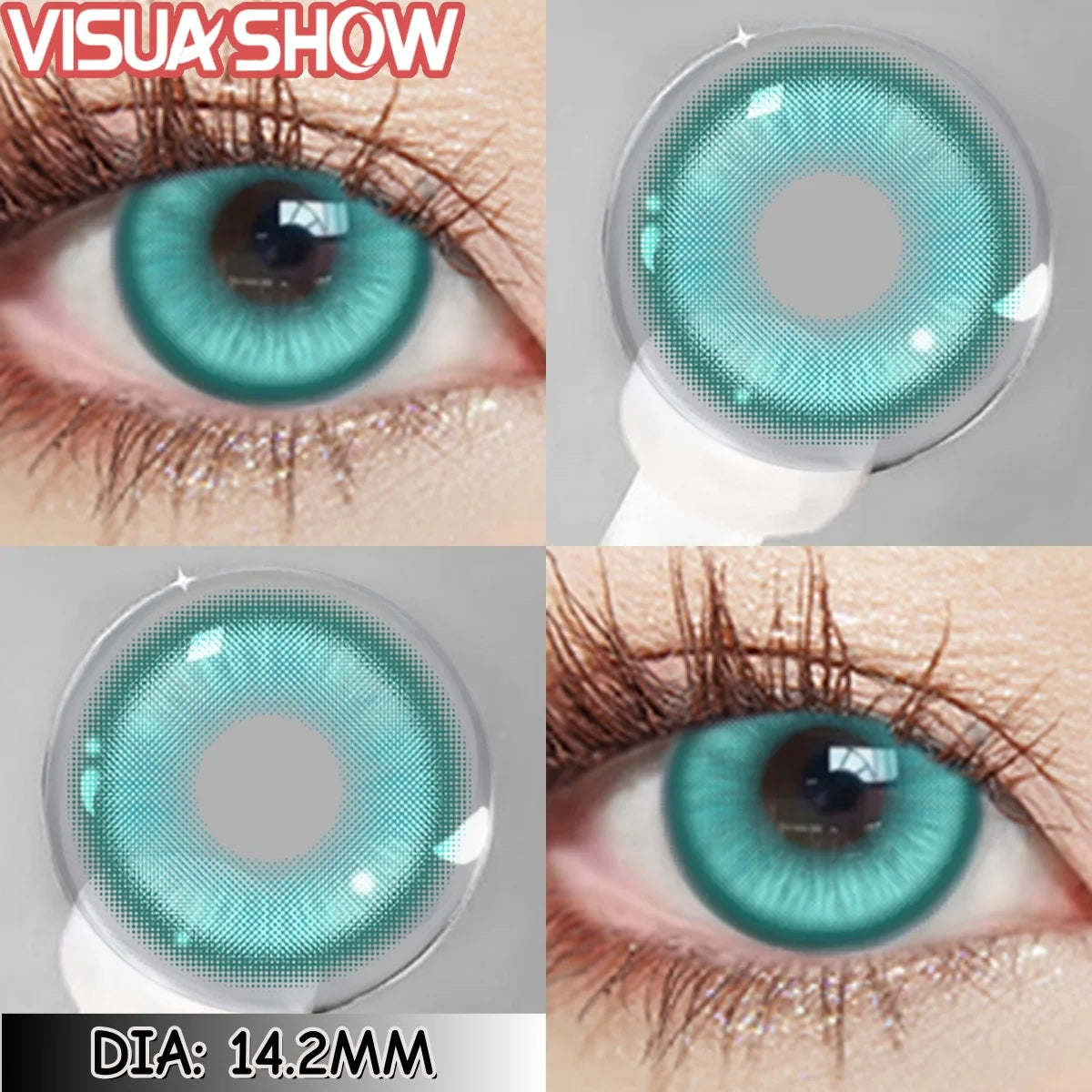 Visuashow Cosplay Colored Contact Lenses - Stardust Brown & Gray Cosmetic Lens 1Pair Yearly Disposable Eye Makeup Color Contacts