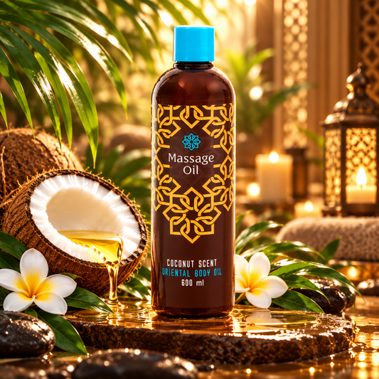 Aceite de masaje oriental para el cuerpo Relax Body Oil, aroma de coco, 600 ml